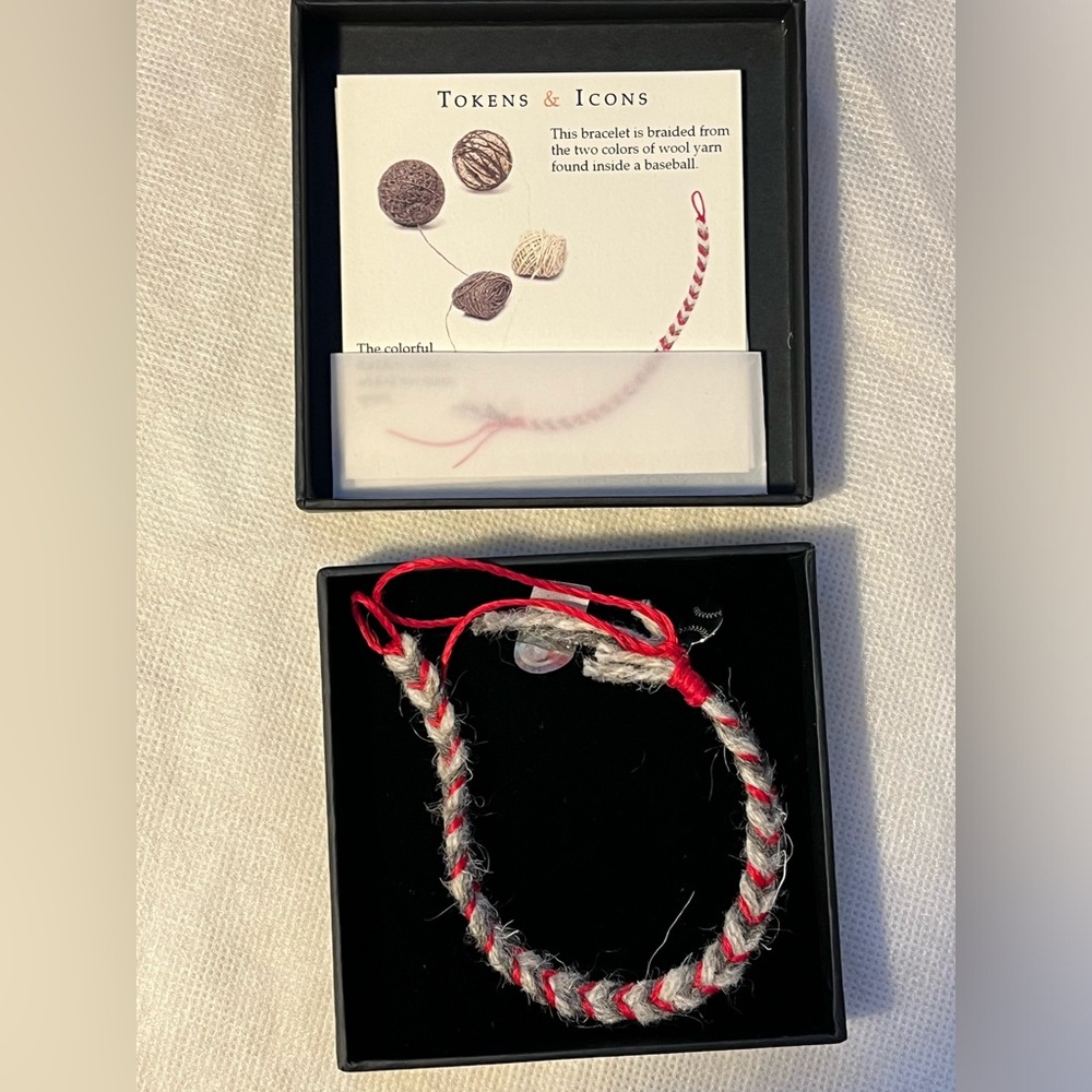NWT TOKENS & ICONS Phillies Baseball Yarn Bracelet
